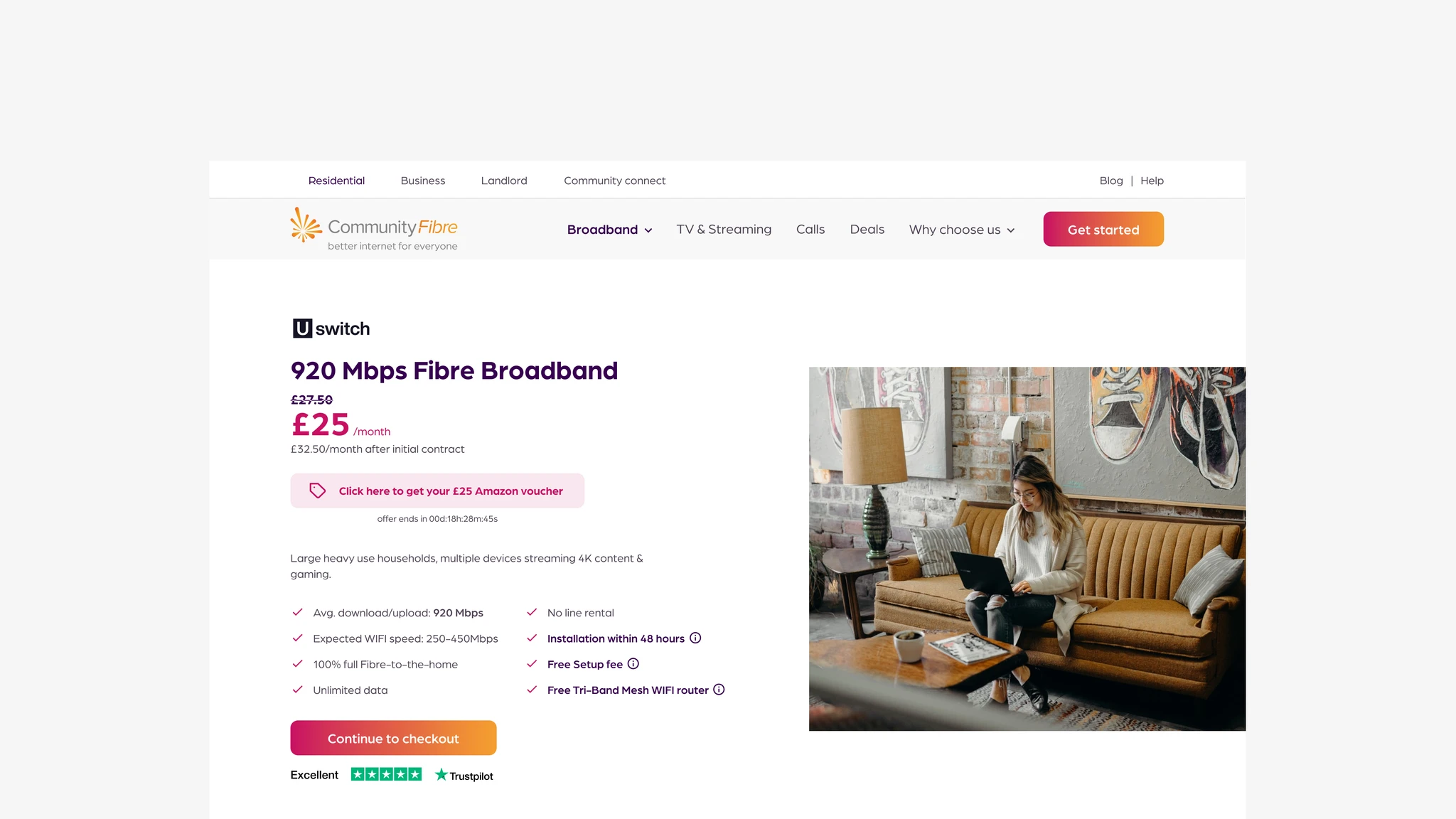 New Community Fibre website